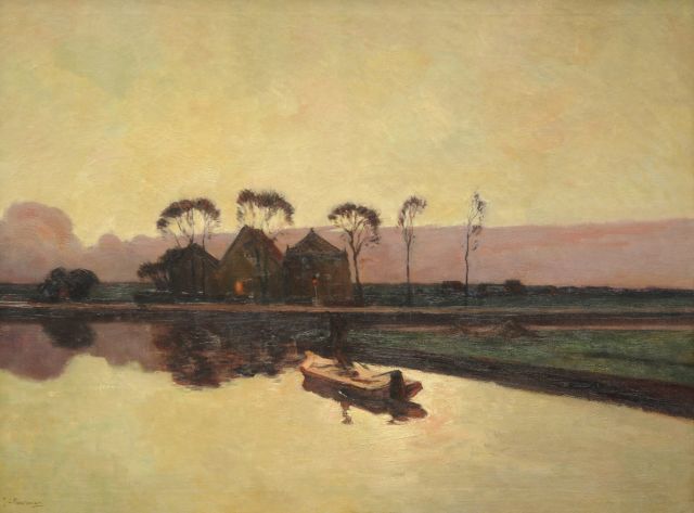 Jan Poortenaar | Naar huis, olieverf op doek, 75,5 x 100,5 cm, gesigneerd l.o.