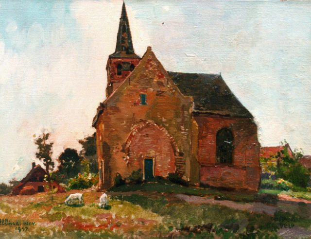 Joh Elsinga | De Oude Jan in Velp, olieverf op doek, 30,2 x 40,2 cm, gesigneerd l.o. en gedateerd 1947