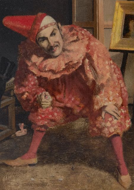 Henri Evrard | Pierrot, olieverf op paneel, 35,8 x 26,2 cm, gesigneerd l.b. en gedateerd '85