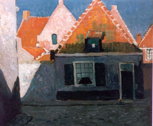 Raoul Hynckes | Straat in Bruinisse, olieverf op doek, 48,5 x 57,0 cm