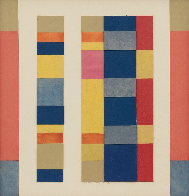 Willy Boers | Montage en collage I, collage op papier, 52,7 x 51,0 cm, gesigneerd m.o. en gedateerd Sept 1974