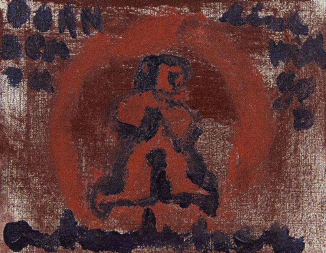 Anton Heyboer | Born death, live with god, olieverf op doek, 24,1 x 29,9 cm, gesigneerd m.o.