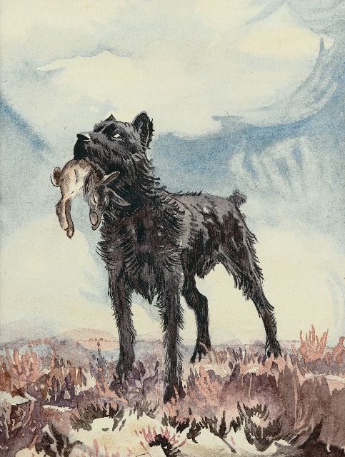 Piet van der Hem | Illustraties voor het boek 'Snoet's wilde jaren' deel I (64 aquarellen, verschillende maten (11,9 x 15,9 cm, 15,9 x 24,7 cm, 30,9 x 23,9), cover van Joan de Mildt), aquarel op papier, gesigneerd alle gesigneerd met initialen en te dateren ca. 1932