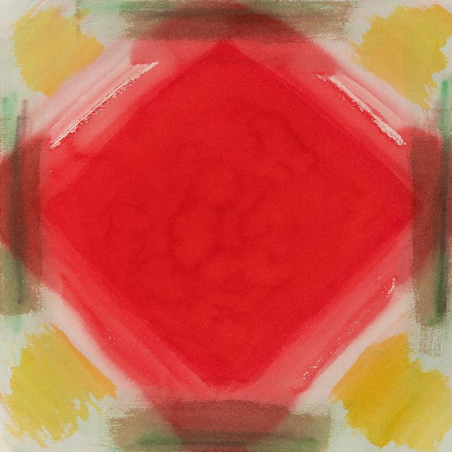 Nie E. de | Kaleidoscoop, aquarel op papier 56,5 x 56,5 cm, gesigneerd verso en te dateren 1987