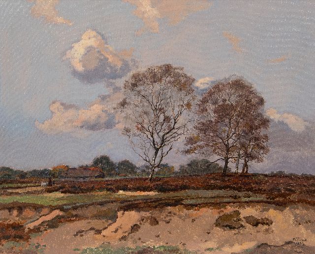 Elsinga J.  | Veluws landschap nabij Ede, Nieuw Reemst, olieverf op doek 46,4 x 56,3 cm, gesigneerd r.o. en gedateerd 1943