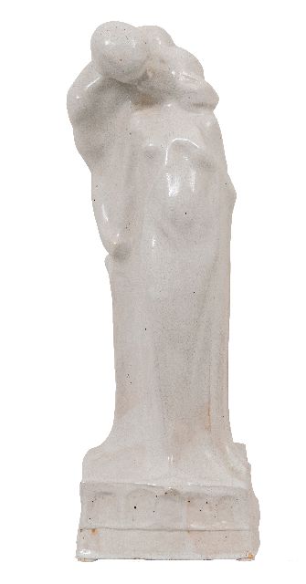 Cris Agterberg | De Kus, keramiek, 49,0 x 17,5 cm, gesigneerd op de sokkel en gedateerd 1929