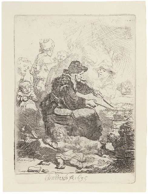 Rembrandt | De pannenkoekenbakster, ets, 12,2 x 9,4 cm, gesigneerd m.o. (in de plaat) en gedateerd 1635 (in de plaat)