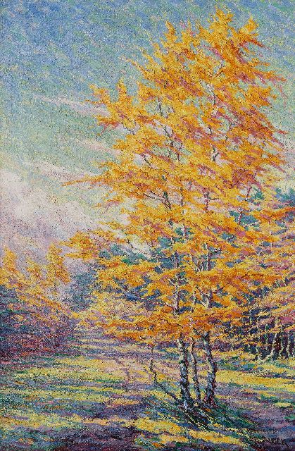 Adri Pieck | Herfstboom, olieverf op doek, 76,0 x 50,9 cm, gesigneerd r.o.