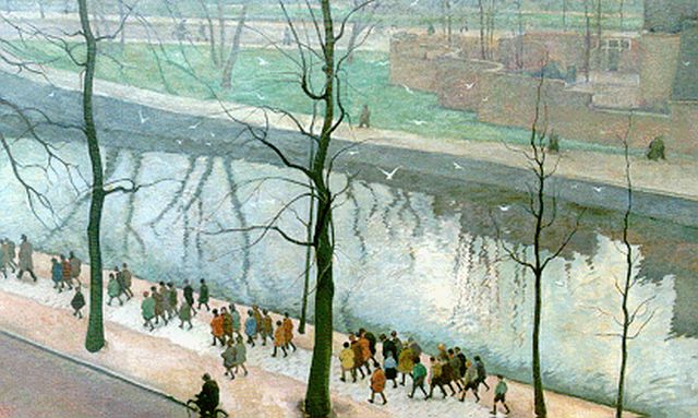 Cees Bolding | Gezicht op de 'Boerenwetering' te Amsterdam, olieverf op doek, 68,6 x 111,0 cm, gesigneerd r.o. en gedateerd '35