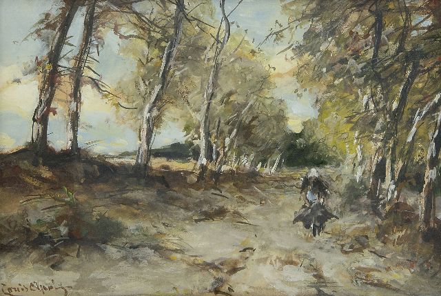 Apol L.F.H.  | Boslaantje in de herfst, aquarel op papier 15,0 x 22,5 cm, gesigneerd l.o.