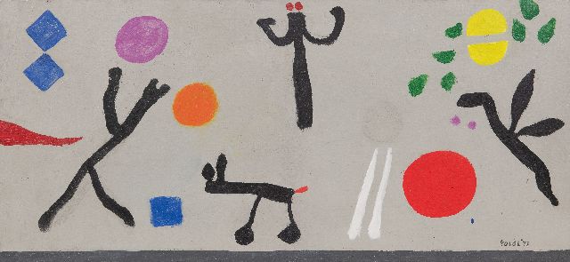 Jan Roëde | Zonder titel, olieverf op paneel, 29,0 x 62,0 cm, gesigneerd r.o. en gedateerd '73