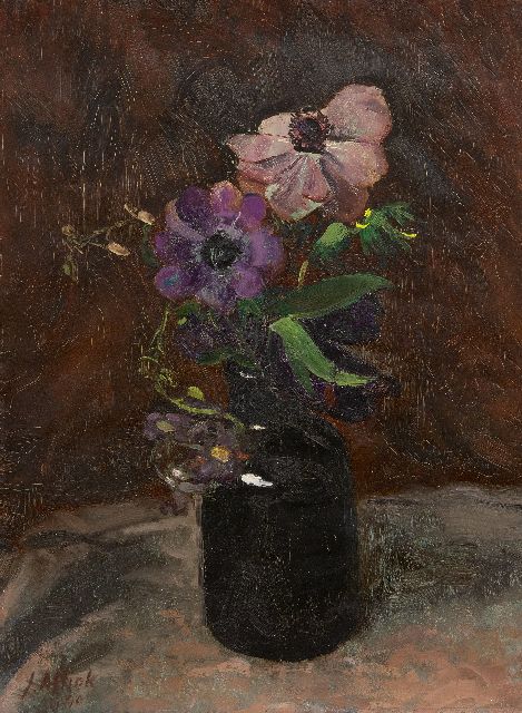 Jan Altink | Anemonen, olieverf op doek, 40,7 x 30,4 cm, gesigneerd l.o. en gedateerd '40