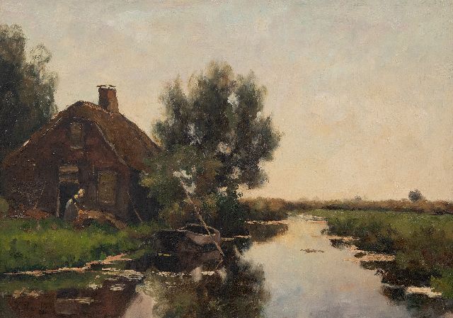 Victor Bauffe | poldervaart, olieverf op doek, 35,4 x 50,0 cm, gesigneerd l.o.