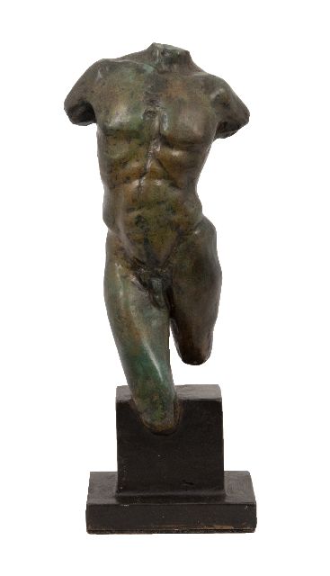 JeanMarianne Bremers | Mannentorso, brons, 24,0 x 10,0 cm, gesigneerd met monogram op rechterbeen