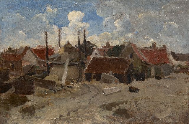 Munthe G.A.L.  | Noordwijk gezien vanaf het duin, olieverf op doek op paneel 33,4 x 50,5 cm, gesigneerd l.o.