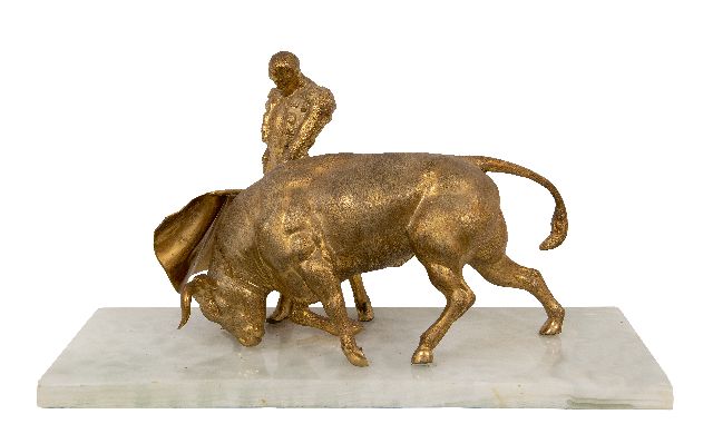 Onbekend | Stier met matador, brons, 45,3 x 22,8 cm