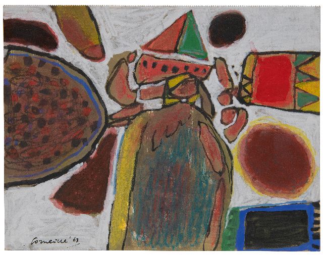 Corneille | La Grande Baigneuse, krijt en gouache op papier, 22,9 x 29,7 cm, gesigneerd l.o. en gedateerd '63