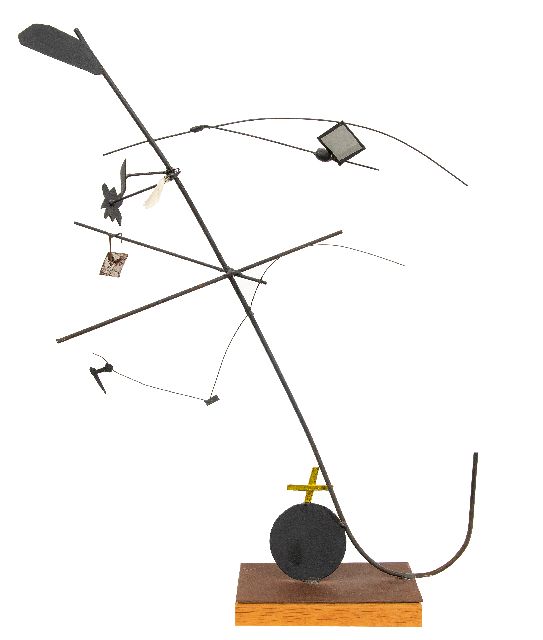 Auke de Vries | Model voor De Vishaak in Zuiderpolder, Haarlem, beschilderd metaal, hout, veer, 70,2 cm, te dateren ca. 1994