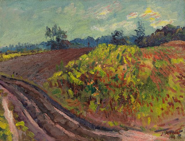 Jan Altink | Drents zomerlandschap, olieverf op doek, 48,0 x 62,7 cm, gesigneerd r.o. en gedateerd '44