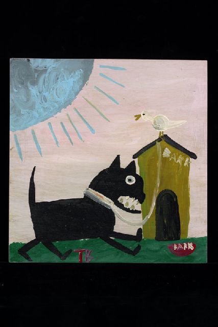 Tim Brown | Bark, acryl op paneel, 40,0 x 40,0 cm, gesigneerd m.o. met initialen