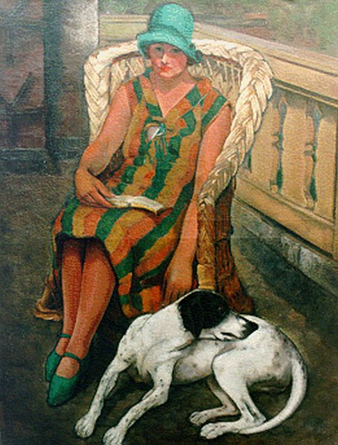 Harmen Meurs | Op het terras, olieverf op doek, 116,2 x 90,0 cm, gesigneerd r.o. en gedateerd 1925
