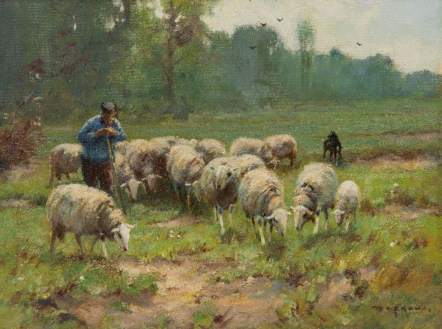 Martinus Nefkens | Op de heide, olieverf op doek, 30,1 x 40,2 cm, gesigneerd r.o.