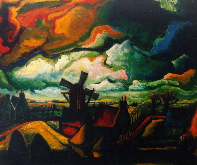 Quirijn van Tiel | Dorp op het platteland, olieverf op doek, 64,2 x 75,0 cm, gesigneerd l.o. en gedateerd '42