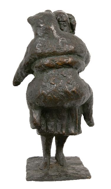 Onbekend | Meisje met teddybeer, brons, 43,5 x 20,5 cm
