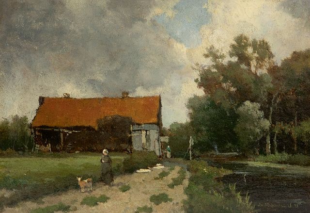 Jan Hendrik Weissenbruch | Langs het bos, olieverf op paneel, 16,0 x 22,5 cm, gesigneerd r.o. en gedateerd '73