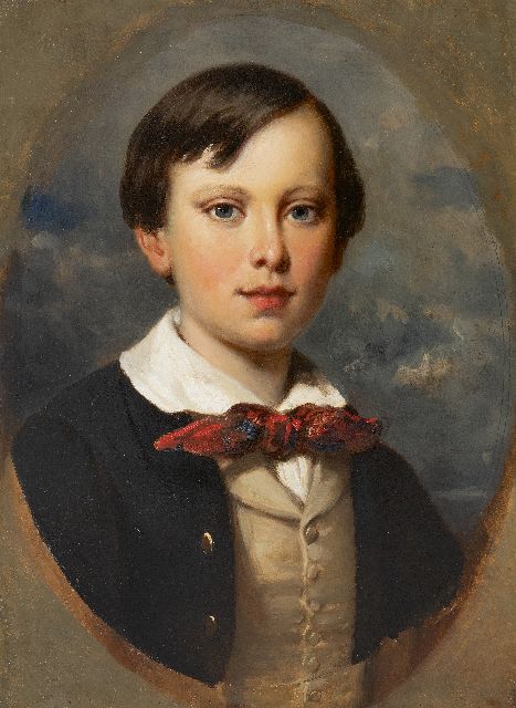 Pieneman N.  | Portet van kroonprins Wiwill (Willem van Oranje-Nassau), olieverf op paneel 51,6 x 37,3 cm, te dateren ca. 1852-1853
