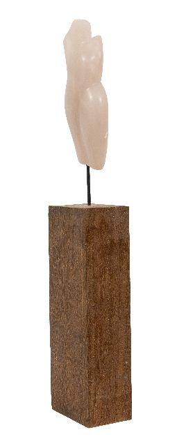 Hollandse School, 20e eeuw | Vrouwentorso, roze albast, 17,5 x 7,0 cm