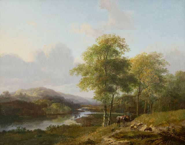 Barend Cornelis Koekkoek | ‘Het Meertje’ nabij Beek bij Nijmegen, olieverf op doek, 46,5 x 58,5 cm, gesigneerd r.o. en te dateren te dateren 1825-1826
