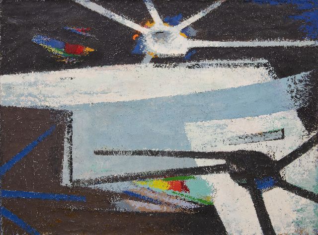 Frieda Hunziker | Compositie, olieverf op doek, 75,4 x 100,2 cm, gesigneerd verso en te dateren ca. 1949