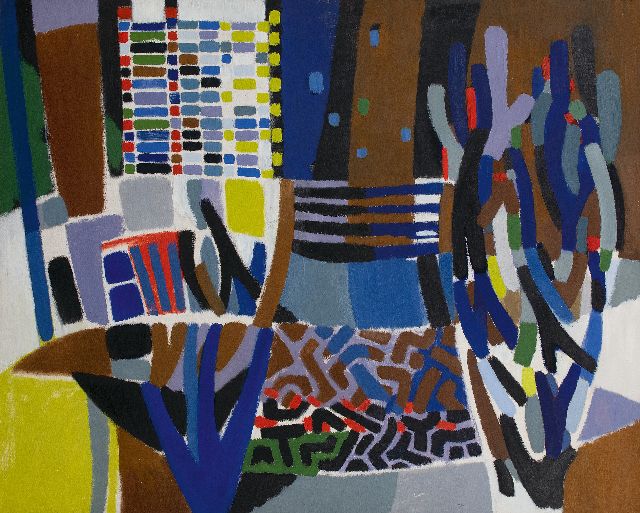 Frieda Hunziker | Curaçao bij nacht, olieverf op doek, 99,8 x 124,9 cm, te dateren 1954