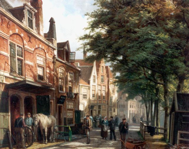 Koekkoek W.  | De oude smederij te Haarlem, olieverf op doek 56,0 x 66,0 cm, gesigneerd l.o.