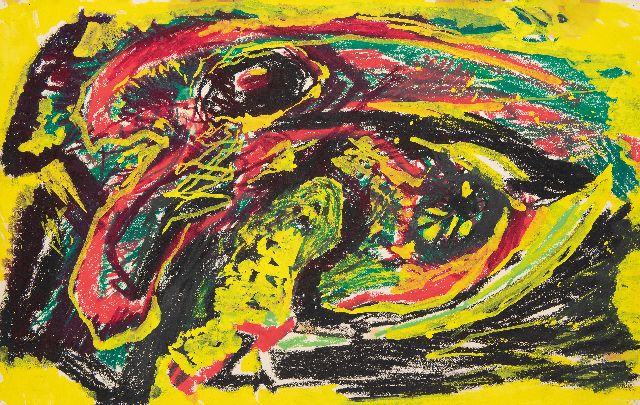Frieda Hunziker | Compositie, gouache op papier, 50,0 x 78,5 cm, gesigneerd verso en zonder lijst