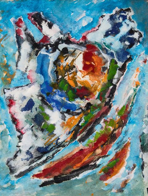 Frieda Hunziker | Compositie, gouache op papier, 52,2 x 39,7 cm