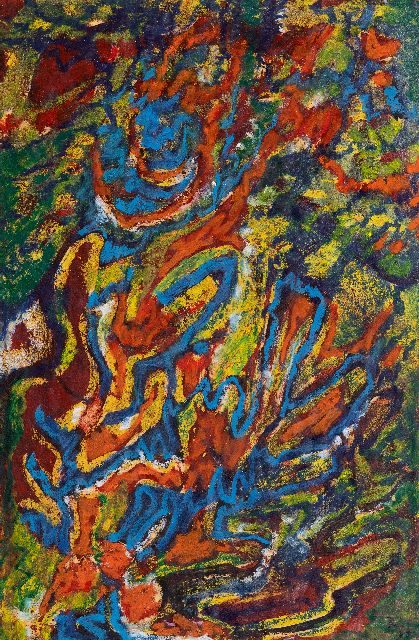 Frieda Hunziker | Compositie, gouache op papier, 49,4 x 32,0 cm, gesigneerd r.o. met initialen en zonder lijst