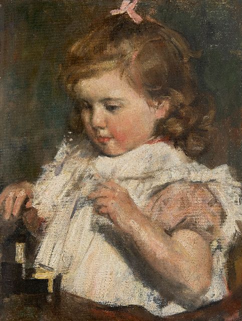 Cornelis Spoor | Portret van Johanna Voskuil, olieverf op doek, 44,1 x 33,5 cm