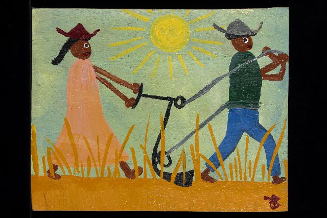 Tim Brown | Zonder titel, acryl op paneel, 32,0 x 40,0 cm, gesigneerd r.o. met initialen