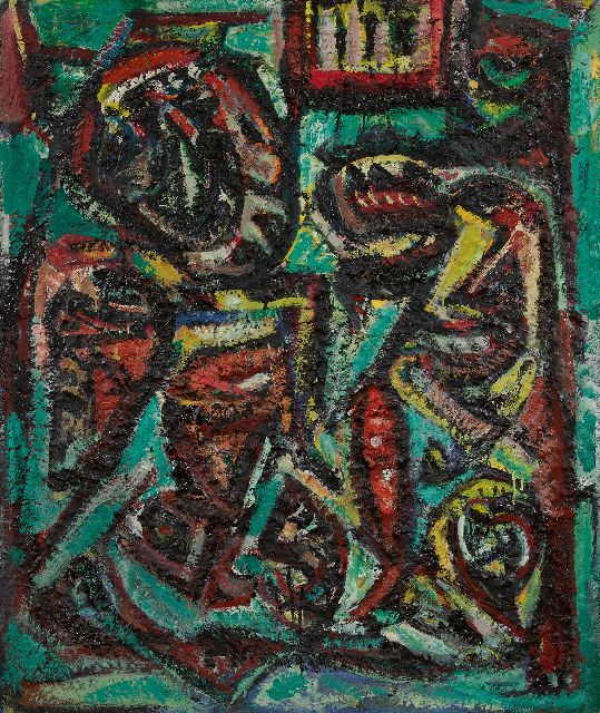 Theo Wolvecamp | Zonder titel, olieverf op doek, 89,6 x 75,3 cm, gesigneerd verso en te dateren na 1980