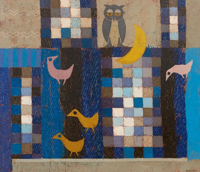 'Jean' Emile Oosterlynck | Vogels in het park, olieverf op doek, 70,4 x 80,0 cm, gesigneerd r.o.
