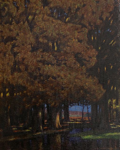 Karl Holleck-Weithmann | 't Donkere woud, olieverf op doek, 94,7 x 77,0 cm, gesigneerd r.o. en gedateerd 1911