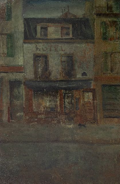 Jan van Heel | Parijs (pleintje), olieverf op paneel, 51,0 x 34,0 cm, te dateren ca. 1946
