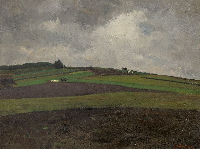 Floris Arntzenius | Heuvellandschap bij regenachtig weer, olieverf op doek, 45,3 x 60,0 cm, gesigneerd r.o.