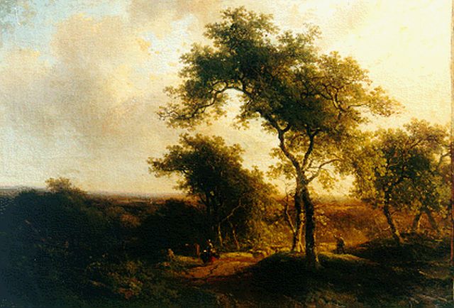 Willem Roelofs | Heuvelachtig boslandschap, olieverf op doek, 59,0 x 79,1 cm, gesigneerd r.v.h.m. en te dateren ca. 1842