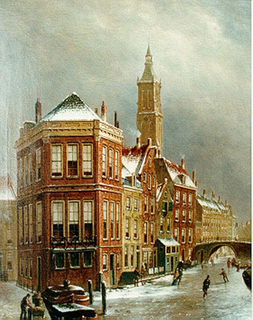 Oene Romkes de Jongh | Gezicht op 't Kolkje te Amsterdam, olieverf op doek, 67,0 x 54,0 cm, gesigneerd l.o.
