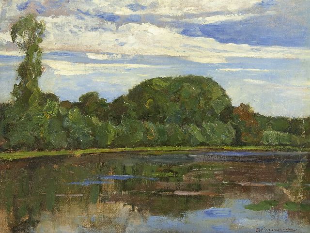 Piet Mondriaan | Boerderij Geinrust achter bomenrij aan het Gein, met 'geïsoleerde boom', olieverf op doek, 47,7 x 63,6 cm, gesigneerd r.o. en te dateren ca. 1905-1906