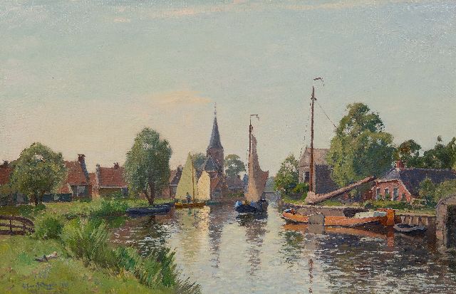 Gerbrand Frederik van Schagen | Watersport in Wartena, Friesland, olieverf op doek op paneel, 56,2 x 86,0 cm, gesigneerd l.o. en gedateerd 1941