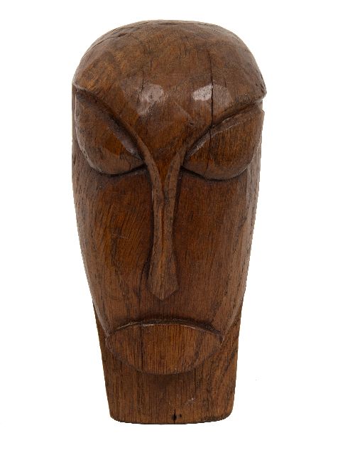 Herman Bieling | Houten kop, hout, 15,0 x 7,0 cm, gesigneerd op onderkant met monogram